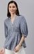 SHOWOFF Women Grey Printed V Neck Three-Quarter Sleeves Regular Corset Top