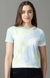 SHOWOFF Women Lime Green Dyed Round Neck Short Sleeves Regular Top