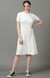 SHOWOFF Women's High Neck Solid Knee Length White Dress