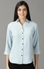 SHOWOFF Women Blue Striped Spread Collar Three-Quarter Sleeves Casual Shirt