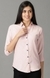 SHOWOFF Women Pink Striped Spread Collar Three-Quarter Sleeves Casual Shirt