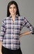 SHOWOFF Women Pink Checked Spread Collar Three-Quarter Sleeves Casual Shirt