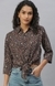 SHOWOFF Women's Regular Fit Roll-Up Sleeves Brown Floral Shirt