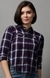 SHOWOFF Women Red Checked Collar Three-Quarter Sleeves Casual Shirt
