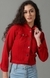SHOWOFF Women's Solid Red Hooded Regular Denim Jacket