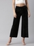 SHOWOFF Women Black Solid  Loose Fit Parallel Trouser