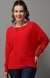 SHOWOFF Women Red Solid Hooded Full Sleeves Pullover Sweater
