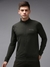 SHOWOFF Men Olive Solid High Neck Full Sleeves Front-Open Sweatshirt