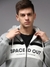 SHOWOFF Men Grey Colourblocked Hooded Full Sleeves Front-Open Sweatshirt