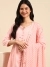 SHOWOFF Women Pink Solid Scoop Neck Three-Quarter Sleeves Knee length Anarkali Kurta Set
