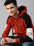 SHOWOFF Men Orange Colourblocked Hooded Full Sleeves Slim Fit Sweatshirt