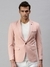 SHOWOFF Men Pink Solid Notched Lapel Full Sleeves Slim Fit Open Front Blazer