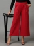 SHOWOFF Women Maroon Solid  Straight Fit Parallel Trouser