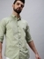 SHOWOFF Men Green Printed Slim Collar Full Sleeves Casual Shirt