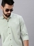 SHOWOFF Men Olive Printed Collar Full Sleeves Casual Shirt