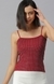 SHOWOFF Women Maroon Solid Shoulder Straps Sleeveless Regular Fitted Top