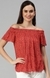 SHOWOFF Women's Off-Shoulder Floral Red Regular Top