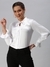 SHOWOFF Women White Solid Tie-Up Neck Full Sleeves Regular Shirt Top