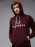 SHOWOFF Men Burgundy Printed Hooded Full Sleeves Pullover Sweatshirt