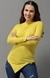 SHOWOFF Women Yellow Solid  High Neck Full Sleeves Regular Fitted Top