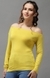 SHOWOFF Women Yellow Solid  One Shoulder Full Sleeves Regular Fitted Top