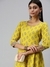 SHOWOFF Women Yellow Floral Round Neck Three-Quarter Sleeves Ankle Length Anarkali Kurta