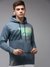 SHOWOFF Men Blue Printed Hooded Full Sleeves Pullover Sweatshirt