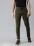 SHOWOFF Men Olive Solid  Slim Fit Track Pant