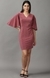 SHOWOFF Women's Maxi Red Self Design Dress