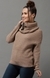 SHOWOFF Women Brown Solid Hooded Full Sleeves Pullover Sweater