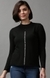 SHOWOFF Women's Long Sleeves Round Neck Black Solid Sweater Vest