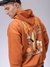 Men Relaxed Fit Placement Print Overhead Hooded Sweatshirts