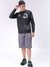 Men Black Regular Fit Placement Print Overhead-Crewneck Sweatshirts