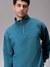 Men Green Relax Fit Solid Overhead-Highneck Sweatshirts