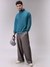 Men Green Relax Fit Solid Overhead-Highneck Sweatshirts