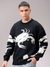 Men Black Oversized Graphic Sweater