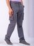 Men Grey Relaxed Fit Convertible Solid Cargos
