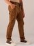 Men Coffee Brown Relaxed Fit Convertible Solid Cargos