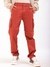 Men Orange Relaxed Fit Solid Cargos