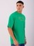Men Green Oversized Boxy Fit Placement Print Crewneck Tshirt