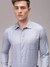 Men Grey Slim Fit Checked Formal Shirt