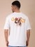 Men White Oversized Boxy Fit Graphic Back Print T-Shirt