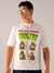 Men White Oversized Back Print Crew Neck T-Shirt