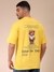 Men Yellow Oversized Boxy Fit Graphic Back Print T-Shirt