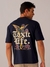 Men Navy Blue Oversized Back Print Crew Neck T-Shirt
