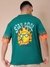 Men Green Oversized Boxy Fit Graphic Back Print T-Shirt