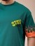 Men Green Oversized Boxy Fit Graphic Back Print T-Shirt