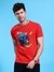 Men Black Regular Fit Placement Print Tshirt