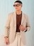 Men Beige Comfort Straight Fit Solid Blazer