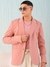 Men Orange Comfort Straight Fit Solid Blazer